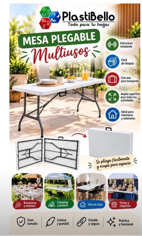 Mesa plegable banquetera para eventos for home and business in Medellín