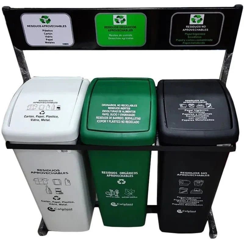 Punto ecologico x 3 papeleras de 55 Litros for home and business in Medellín